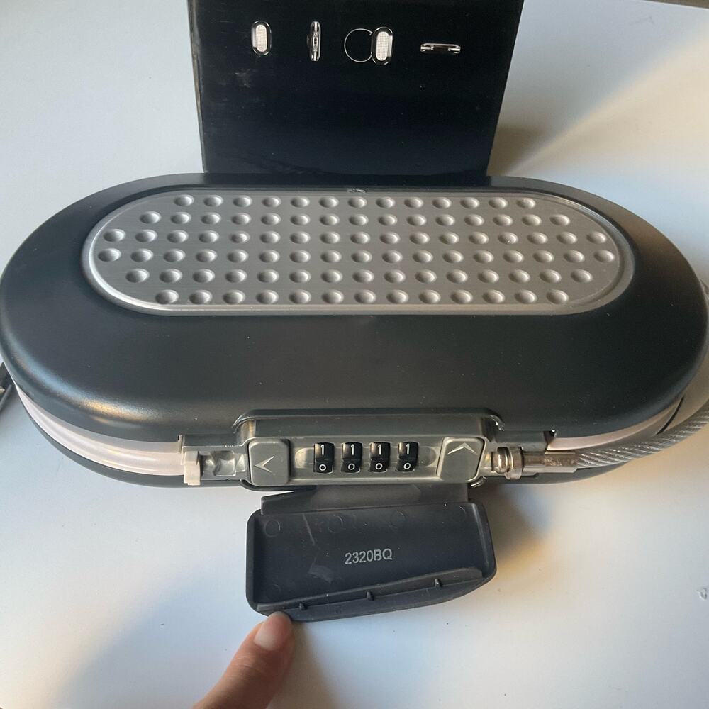Master Lock Portable Small Lock Box, Personal Travel Safe, 5900D, Black & Silver